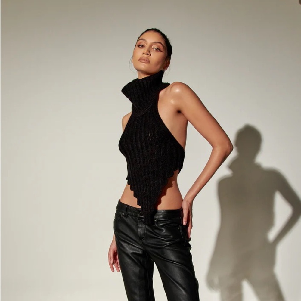 Local European Cut Out Turtleneck Top